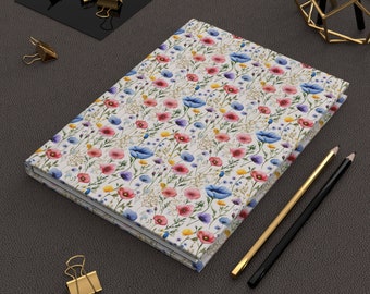 Wildflower Hardcover Journal-A beautiful journal with a colorful floral cover design. Perfect for writing, sketching, or planning your day.
