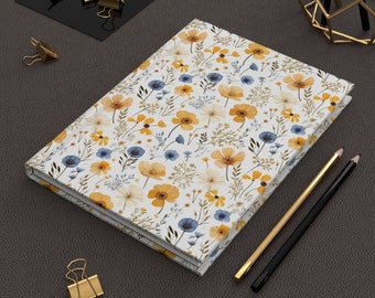 Wildflower Hardcover Journal- A beautiful journal with a colorful floral cover design. Perfect for writing, sketching, or planning your day.