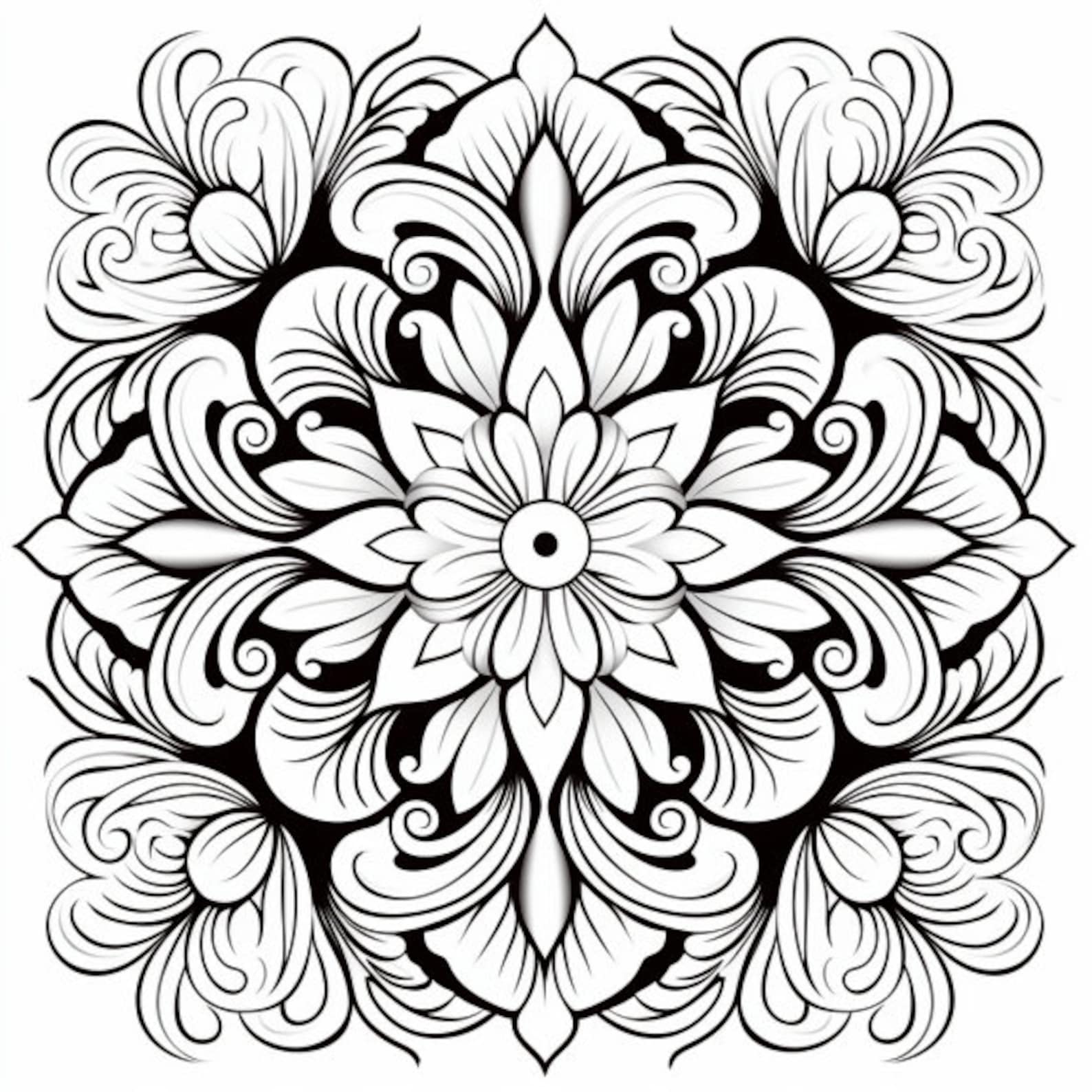 Set of 20 Mandala Coloring Pages, Adult Coloring Pages, Relaxation