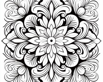 Set of 20 Mandala Coloring Pages, Adult coloring pages, Relaxation coloring pages, Intricate design coloring pages, digital download