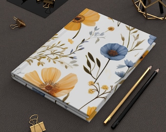 Wildflower Hardcover Journal-A beautiful journal with a colorful floral cover design. Perfect for writing, sketching, or planning your day.