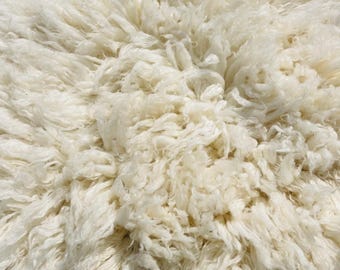 Flokati Rug Style Off White 2.5" or 3" Pile 2000 GSM Undyed Dyed Wool & Cotton Shaggy Area Rug, Hand Tufted Rug Long Pile Rug Long Pile Rug.