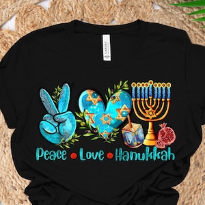 Retro Hanukkah T-Shirt for Adults and Kids, Chanukah Hoodie Hanukkah Sweater holiday sweatshirt funny Hannukah Gift, Black Jewish Shirts