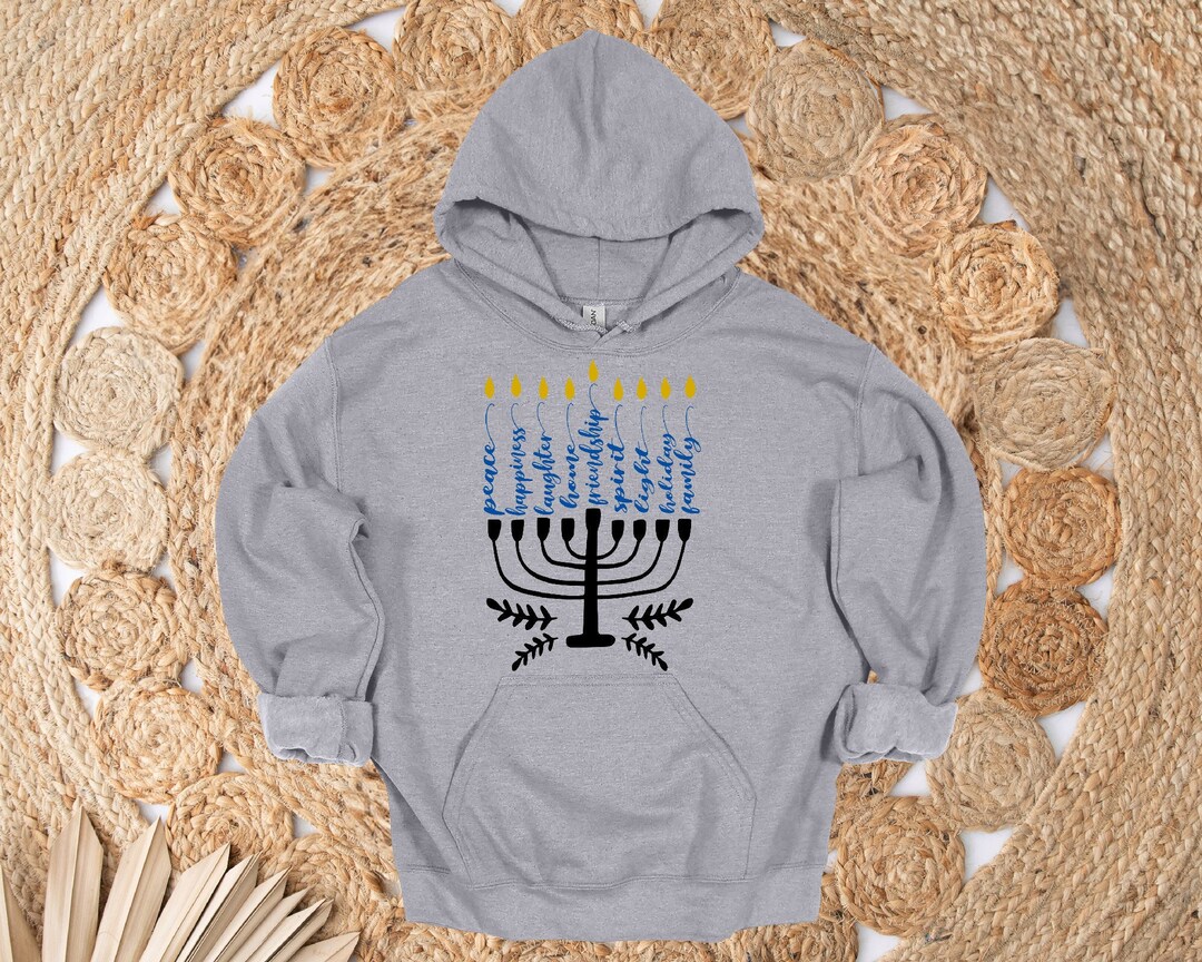 Menorah Chanukah Sweatshirt, Womens Hanukah Sweatshirt, Chanukah ...