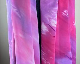 Hand-Painted Purple Silk Scarf