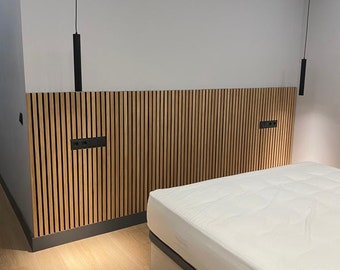 Oak slatted headboard