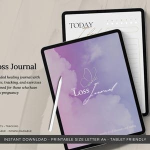 Loss Journal Printable for Grief, Miscarriage – Guided Prompts and Quotes – Digital Healing Workbook –  Keepsake for Mourning & Reflection