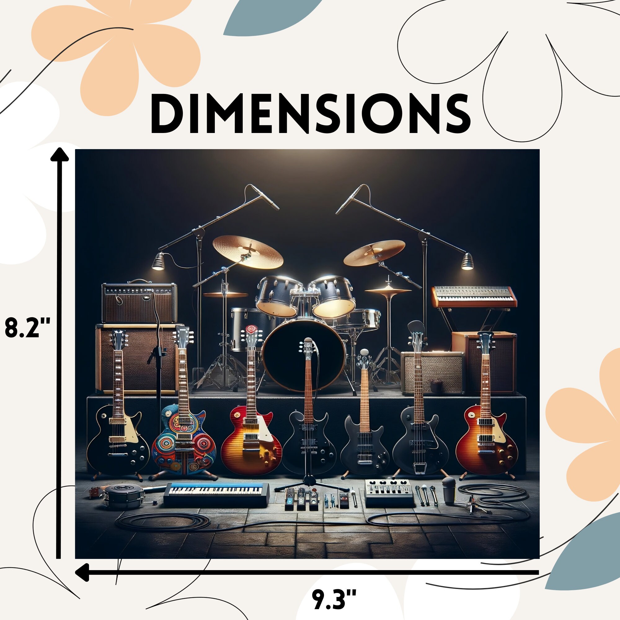 Musical Instruments Tumbler Wrap, Music Tumbler PNG, 20 Oz Sublimation ...