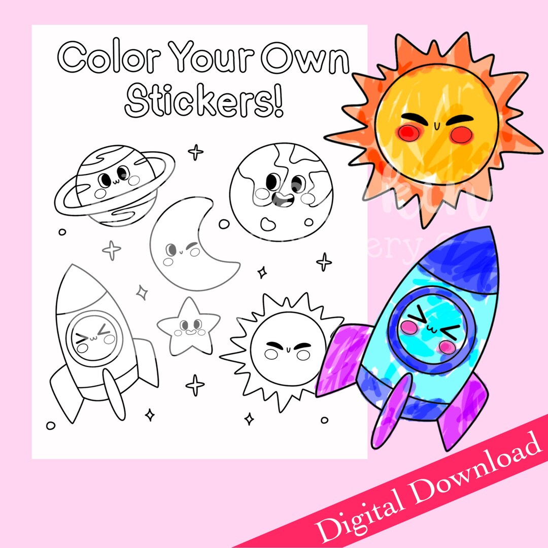 Color Your Own Stickers Printable Sticker Sheet for Kids - Etsy