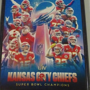 Super Bowl 54 Champions Kansas City Chiefs Patrick Mahomes-Travis Kelce-Andy Reid &quot;8 x &quot;10 Collectible Photo mounted on a 9x12 plaque