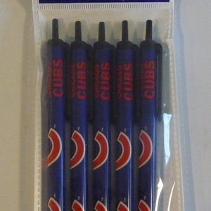 Chicago Cubs  Baseball 5-Pack Pens with Black Ink (New)