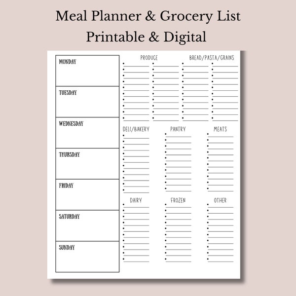 All-in-One Grocery List & Meal Planner Bundle, Comprehensive Kitchen Organizer, Perfect for Meal Prep, Ideal Gift for Home Chefs