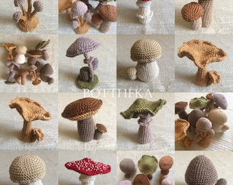 PATTERN Crocheted mushroom collection