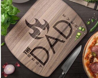 Funny Best Dad Ever | Wooden Anniversary Gift for Cooks | Father's Birthday Gifts for Men + Husband + Boyfriend | Maple Hardwood Keepsakes