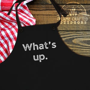 What&#39;s Up - Apron for Men | Funny Word Affirmation Aprons | Granddad Gifts | Father&#39;s Day BBQ Smoker Grilling Accessories | Cool Gifts Men