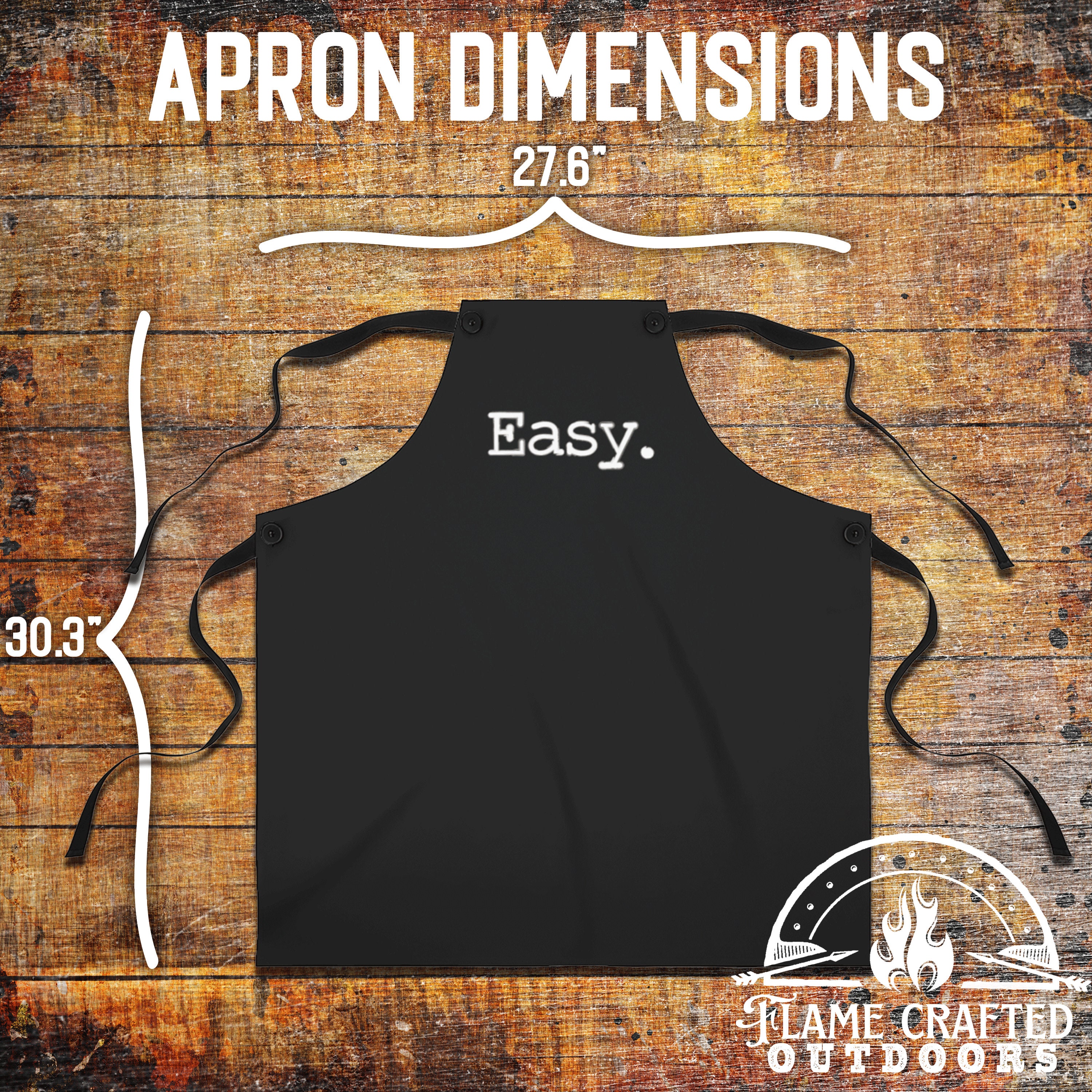 Minimalist Word Apron for Dad | Black Poly Twill Fabric | Easy - BBQ ...
