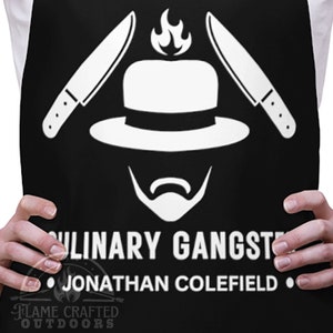 Cool BBQ Gangster Apron for Dad | Funny Personalized Father&#39;s Day Gifts | Teacher Appreciation Week | Cooking Gift Husband + Boyfriend + Him