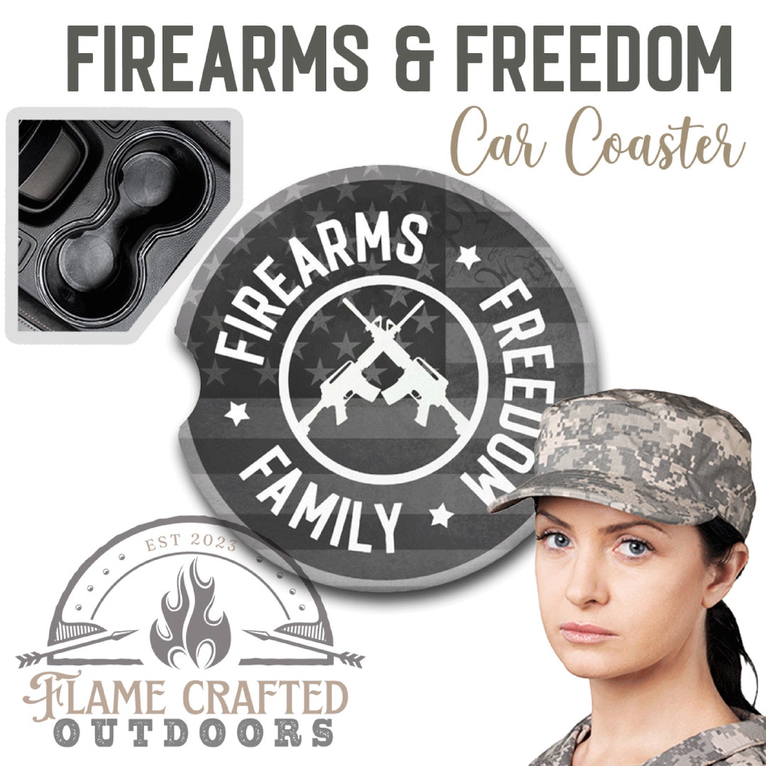 Firearms Freedom Family Car Coaster | Sandstone Ceramic Coaster Set ...