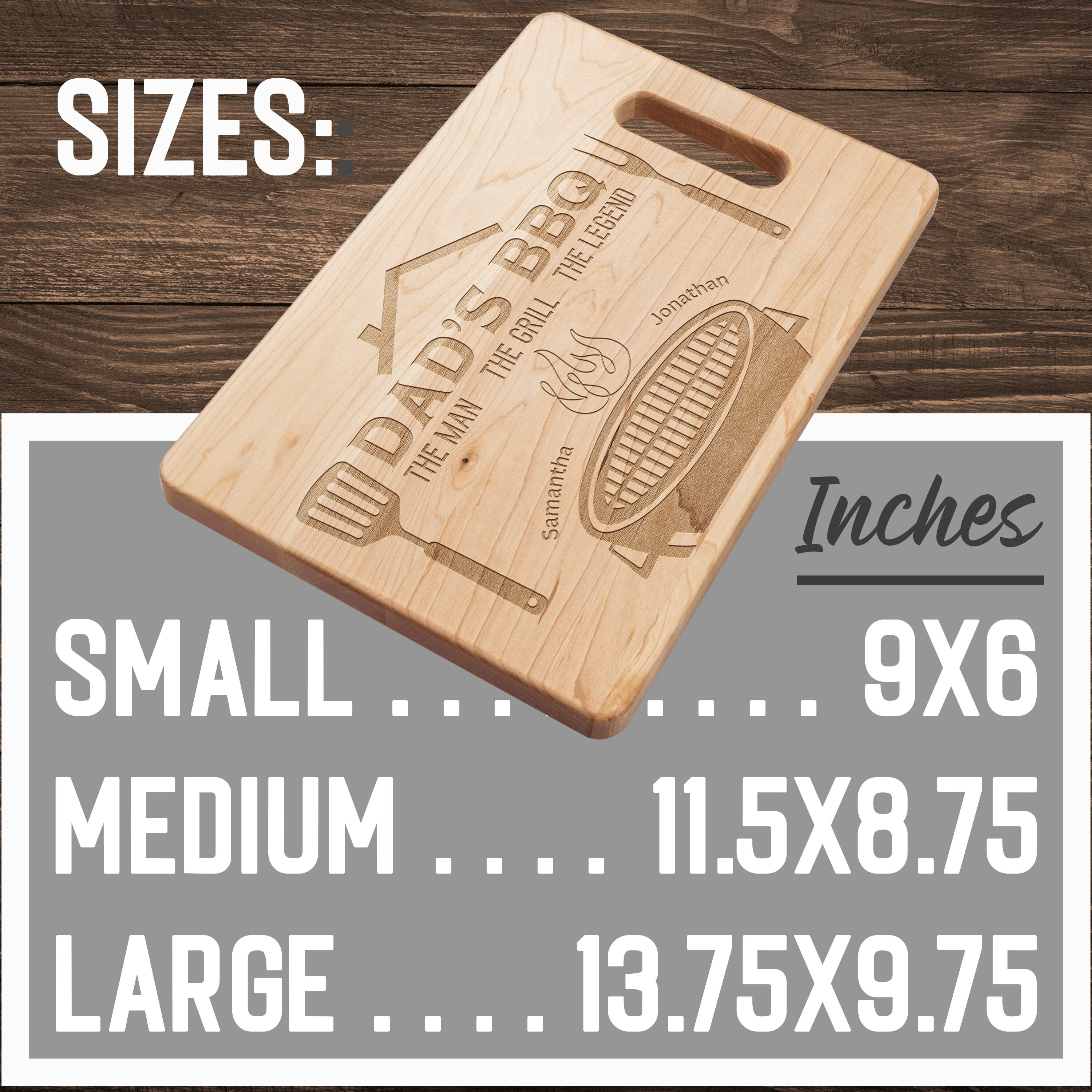 Mkeevee Engraved Cutting Board For Dad - The Grillfather Gift For Father's Day, Birthday & Christmas - View #5