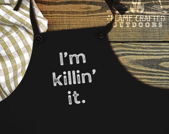 Affirmations - I'm Killin' It Apron for Men | Motivational BBQ Grill Aprons Man | Father's Day Gifts Dads | Pit Boss for Boyfriend + Husband