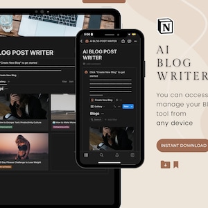 AI Blog Post Writer Notion Template Blogger template, blogger content creator, create blog posts easily with Artificial Intelligence image 5