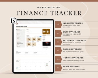 Finance Tracker Notion Template | Income & Expense Tracker | Notion Budget Template | Money Tracker