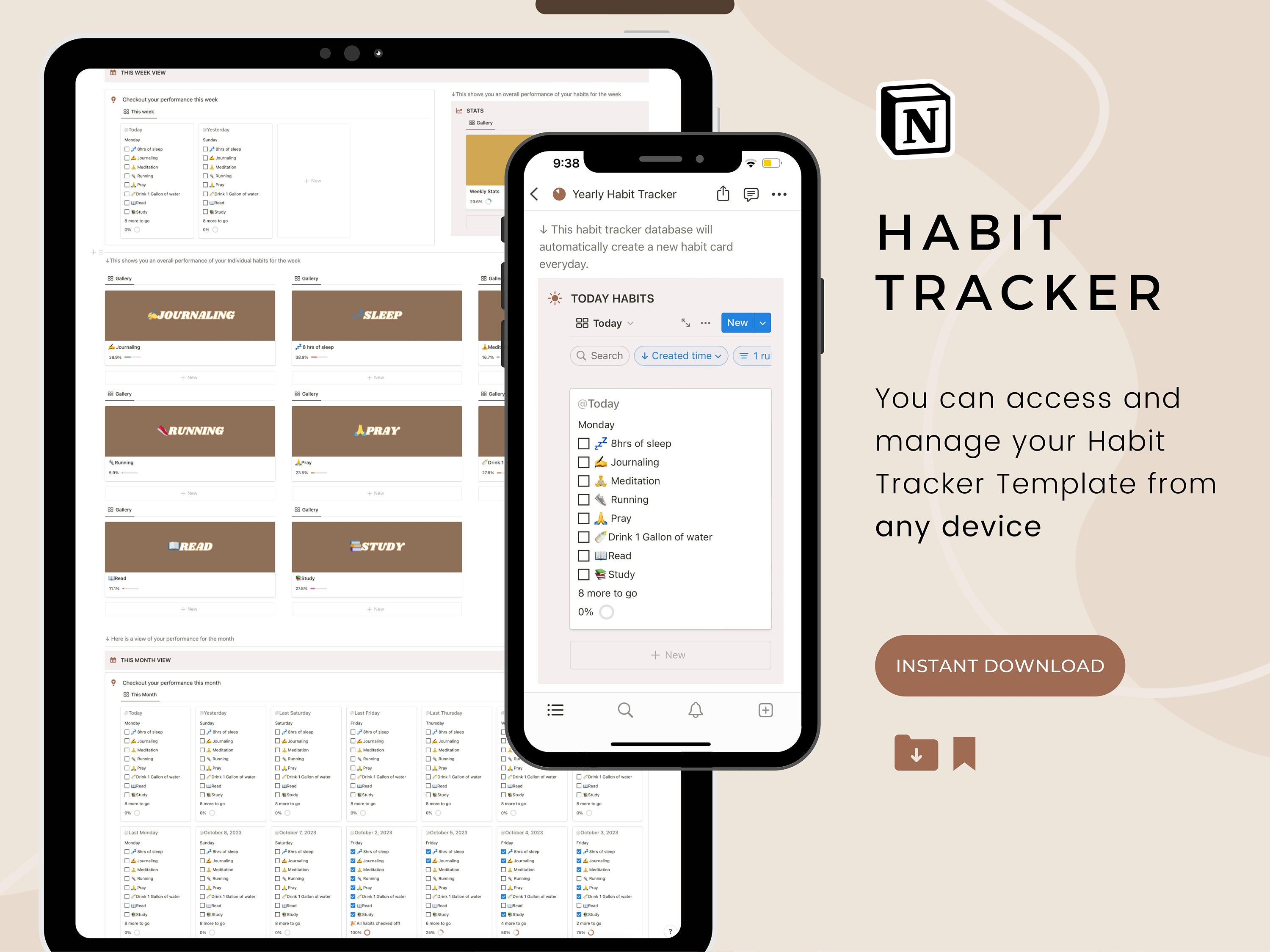 Ultimate Habit Tracker | Notion Template | Notion Goal Tracker | Notion ...