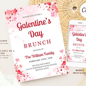 Galentines Day Invite, Galentines Day Party Einladung, Galentines Day Einladung, Galentines Day Einladungsvorlage, Canva