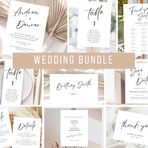 Minimalist Wedding Invitation Suite Template, Editable & Printable Wedding Template, Elegant Wedding Stationery Suite Template