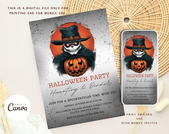 Halloween Party Invitation, Adult Costume Party Invitation, Spooky Invite, Halloween Invite Kids, EDITABLE Printable Invitation