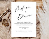 Modern Minimalist Wedding Invitation, Minimalist Invite, Modern invitation, minimal wedding, digital download, simple wedding,canva template
