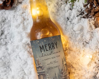 Christmas Wine Label, Christmas Gift for Her, Gift for Him, Holiday Party Gift, Christmas Party, Holiday Wine Ideas