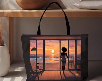 Coastal Sunset Weekender Bag: Elegant Women's Travel Tote for Relaxing Getaways
