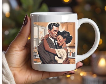 Retro Romance Mug: African American Couple, Safe Haven Gift