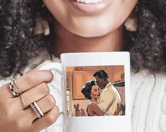 Retro Black Love Coffee Mug Valentines day gifts grown folks 1950s Romance, My Rock