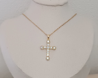 Pendant necklace, stainless steel cross necklace, fine chain, jewelry for women, gift for women, fancy necklace, original necklace