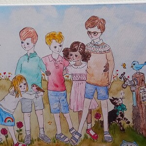Groupe d’amis Art Print ou carte de vœux