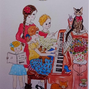 Carte de voeux ou impression artistique pour professeur de piano