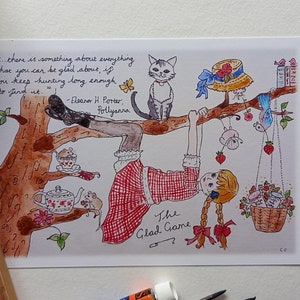 Pollyanna's "Glad Game"-wenskaart of kunstafdruk