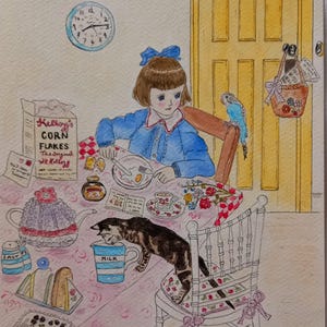 Impression d'art ou carte de voeux petite fille