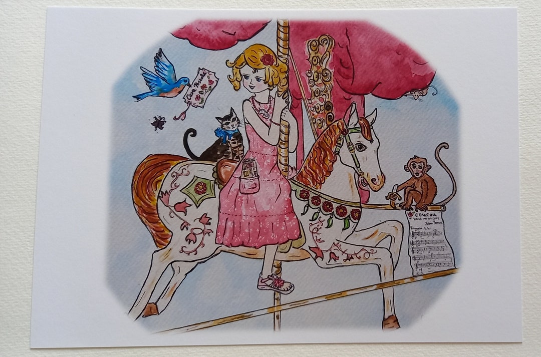 Magical Horse Carousel Art Print or Greetings Card - Etsy