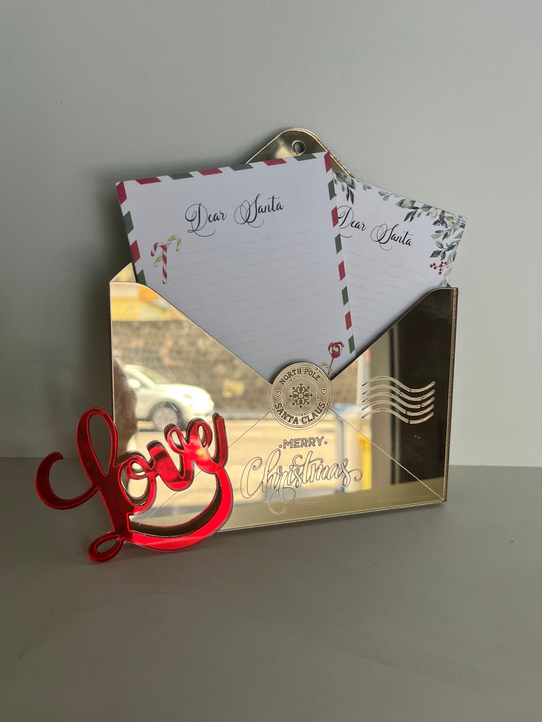 Letter to Santa in Plexiglass With Sheet to Write Etsy