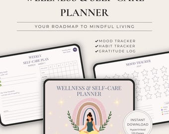 Planificador de bienestar y autocuidado: registro de hábitos y diario del estado de ánimo (descarga digital)