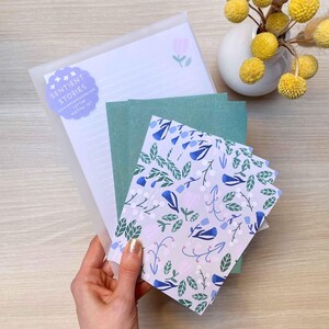 Juego de papelería floral / Papel de carta A5 / Postales A6 opcionales / Sobres