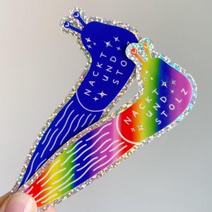 Adesivo de vinil (conjunto de 3) | Lesma | Amor próprio | Adesivo de glitter | Adesivo para laptop