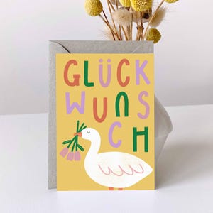 Carte de voeux d'oie Glückwunsch | postale | Carte d'anniversaire