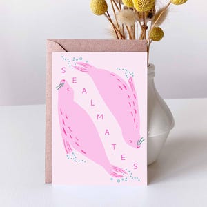 Tarjeta de felicitación de Sealmates / Tarjeta de San Valentín / Tarjeta de aniversario