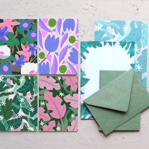 Botanisches Mix-Briefpapier-Set | Schreibpapier | A5 Brief Set | A6 Postkarten