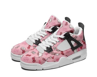 Hello Kitty Pink Sneakers - Stylish Lace Up Shoes with Non-Slip Soles
