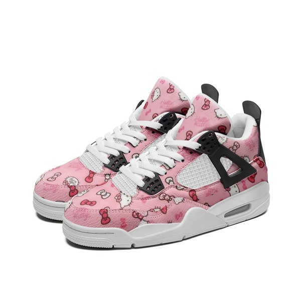 Hello Kitty Pink Sneakers - Stylish Lace Up Shoes with Non-Slip Soles